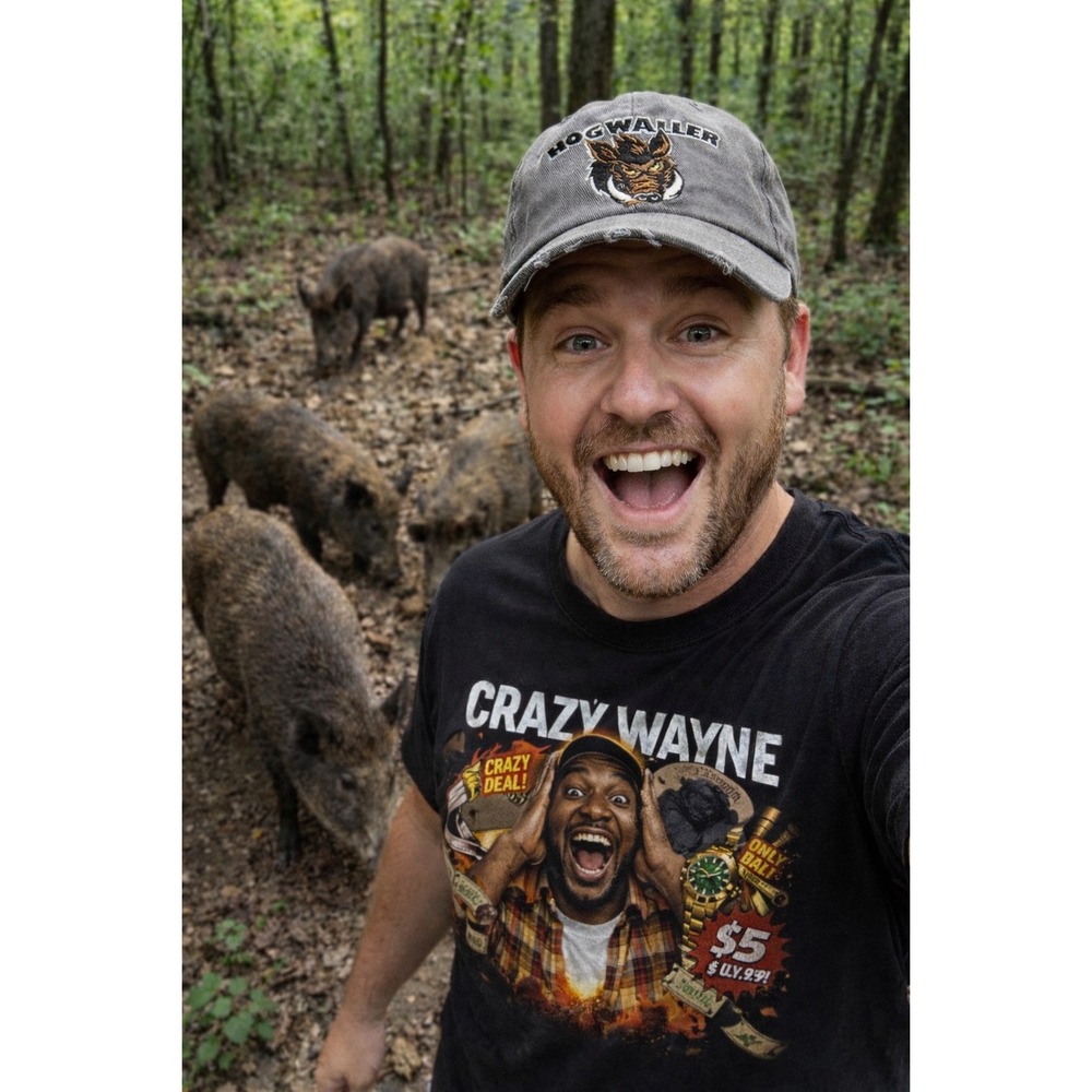 Hogwaller Mud Bog & ATV Distressed Dad Hat‎ Charcoal Gray Embroidered Boar Cap